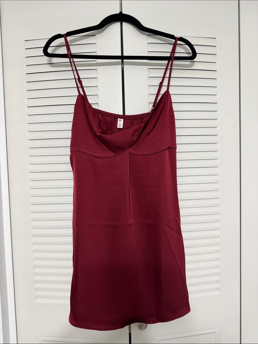 bp Burgundy Satin Cowl Slip Dress